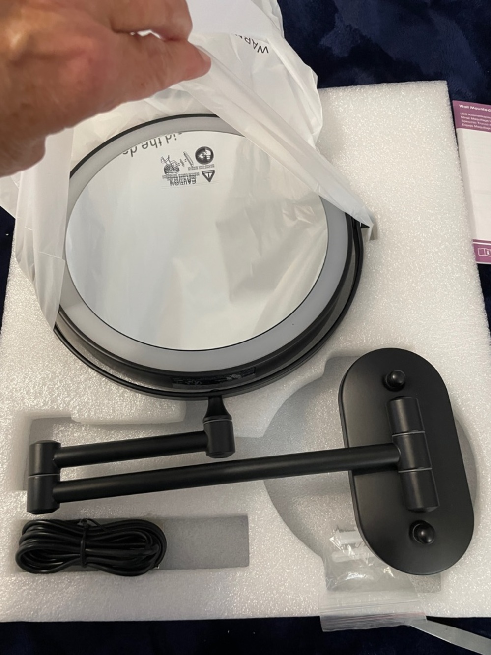 Wall Mounted LED Vanity Mirror - Black - Picture 4 of 7